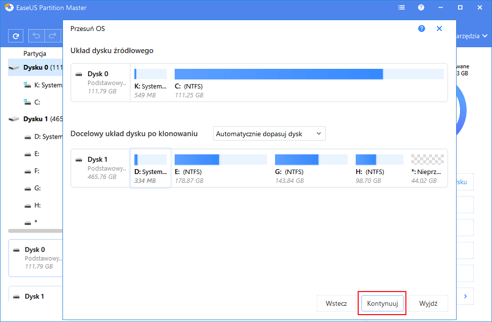 Confirm to migrate OS to HDD/SSD